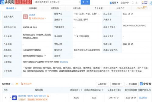 诚迈科技5000万在南京设立软件开发子公司，布局科技创新新篇章